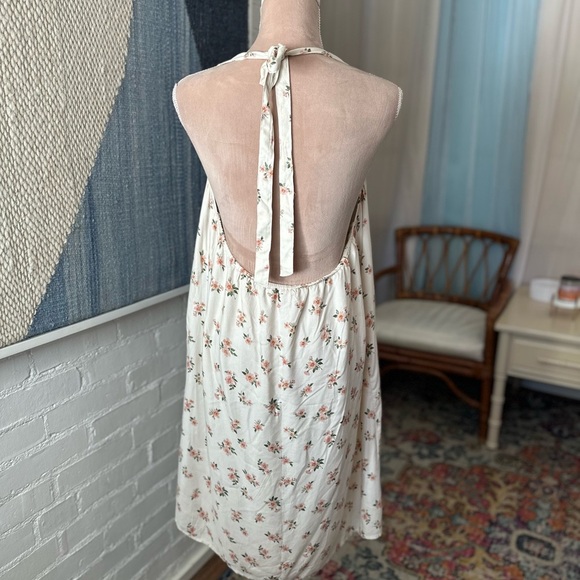 American Eagle Cream Floral Halter Top Dress - Picture 7 of 9
